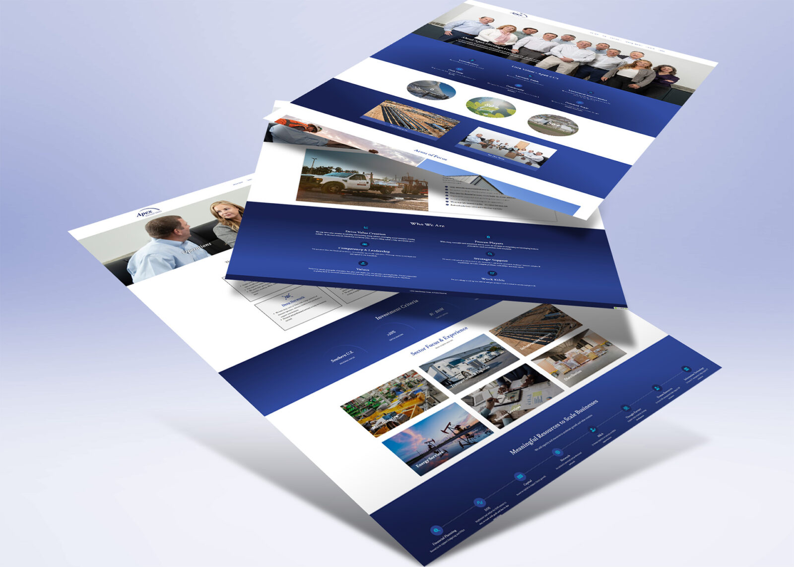 Apex Heritage Group website redesign collage