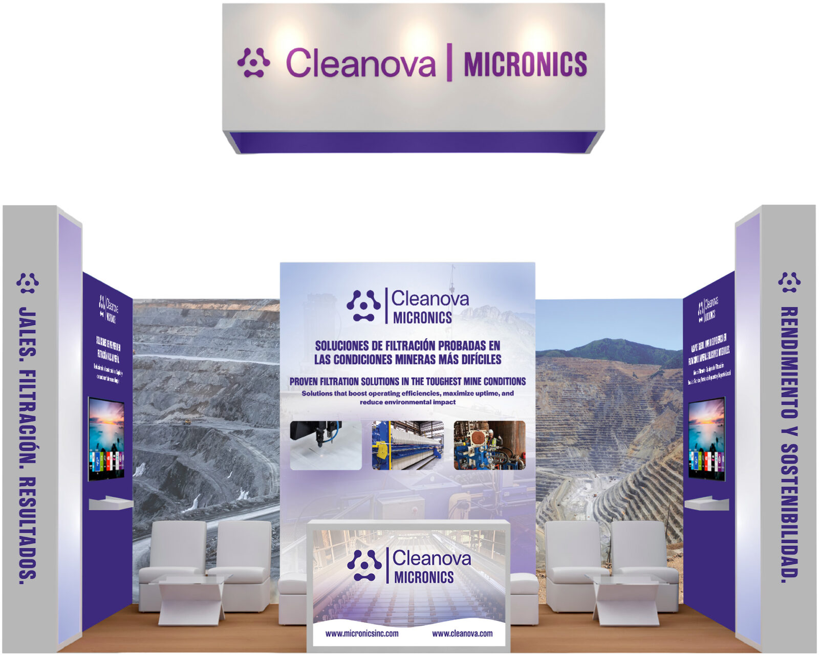 Cleanova Micronics Mining Expo Booth Design Mockup